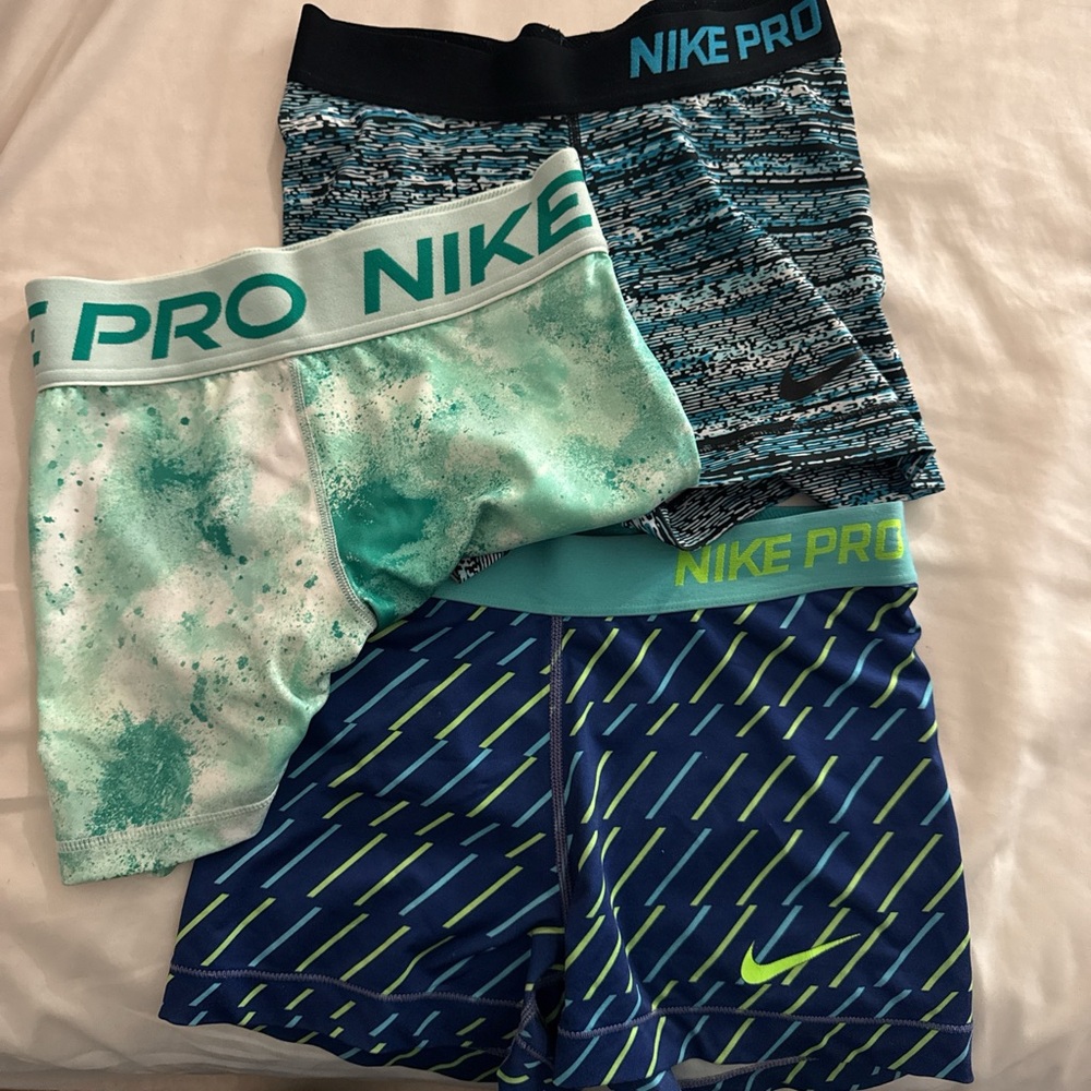 Nike Pro Men's Boxer Briefs Trio - Green, Blue, Black